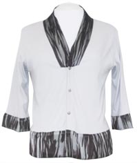 Gray Jacket with Embellished Collar, Cuffs and Hem